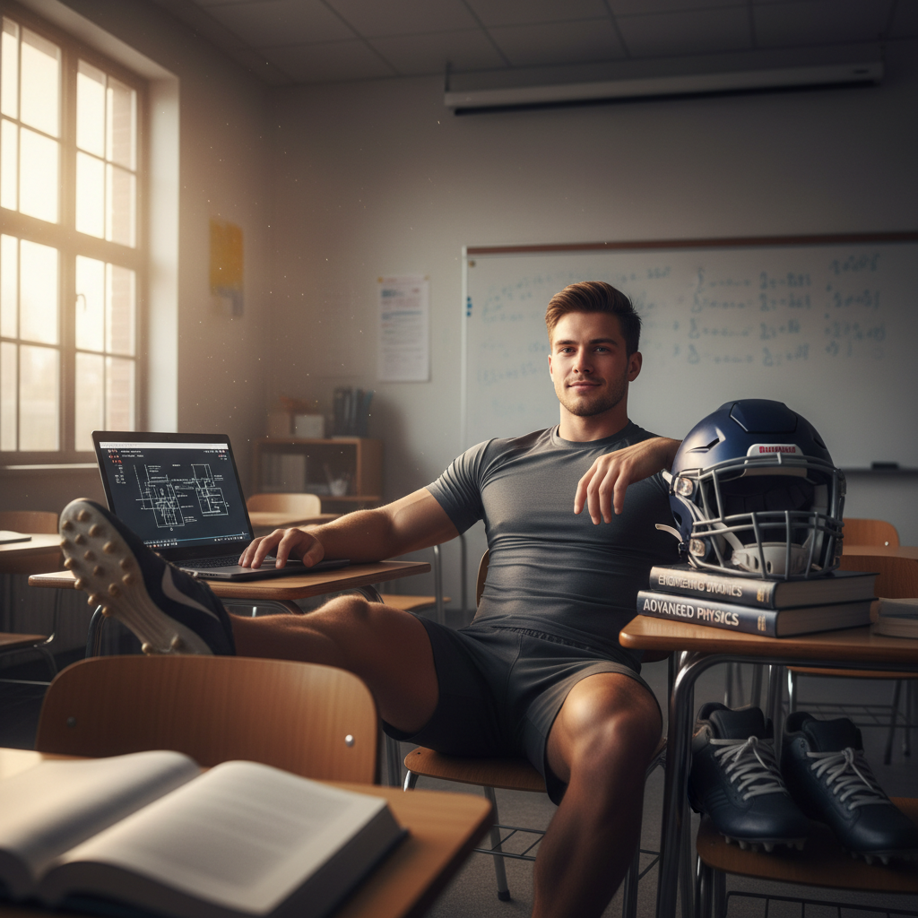 Helmet and Books